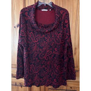 Soft Surroundings Waffle Knit Cowl Neck Top